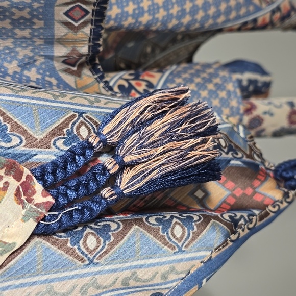 {Vincente} Women's Paisley Print Tunic Duster - Size Medium - Picture 12 of 15